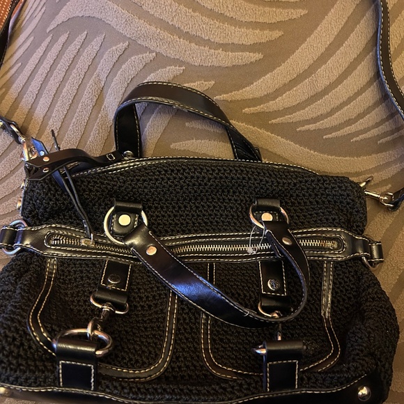 Vintage The Sak black crochet and leather purse - Picture 13 of 13